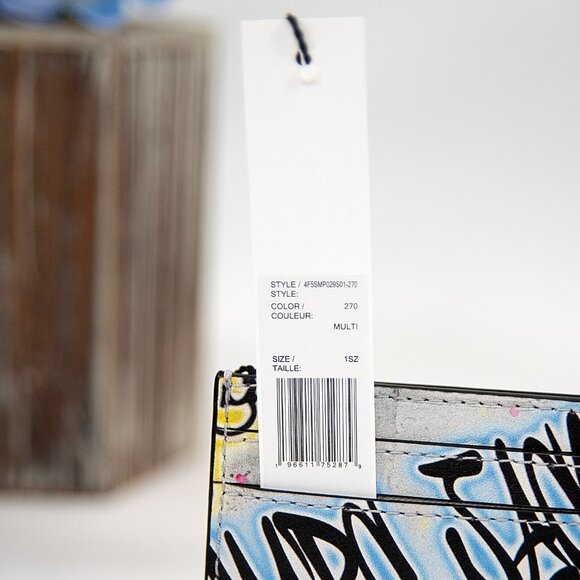 Marc Jacobs New York Graffiti Leather Logo Card Case Mini Wallet NWT - Picture 2 of 5